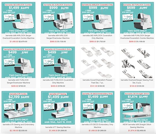 bernette Serger and Sewing Machine Sale with Gift Card with Purchase at Nancy Zieman Prod at ShopNZP.com