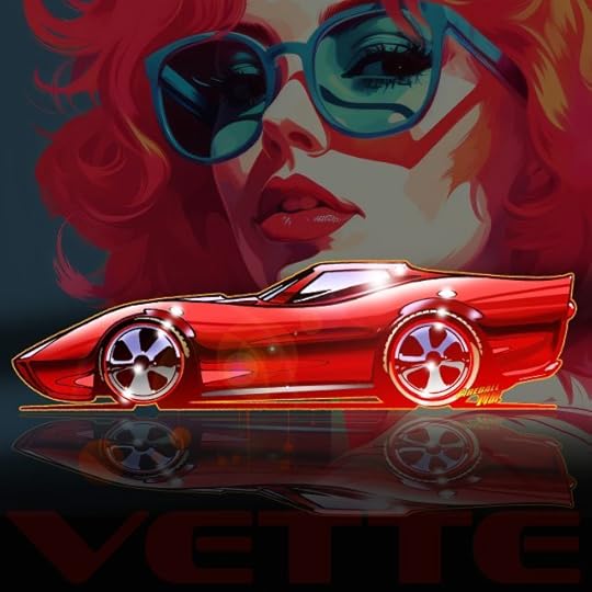 Corvette Automotive Pop Culture Art by Fireball Tim Garage