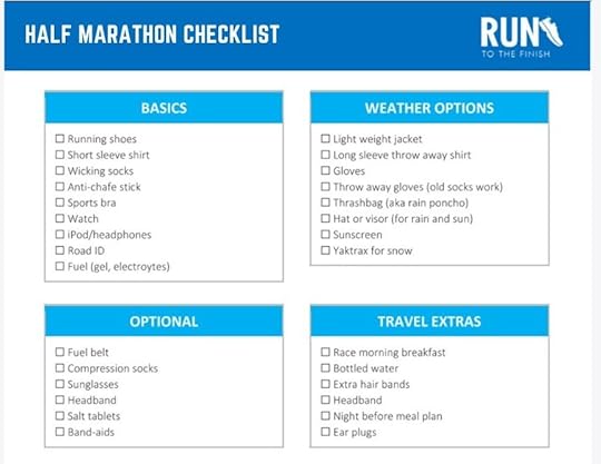 Half Marathon Checklist 