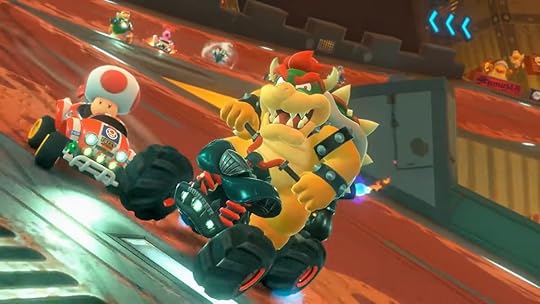 Bowser and Toad racing in Mario Kart World
