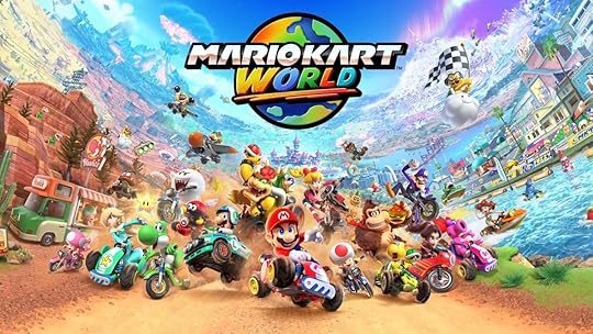 Character splash title page for Mario Kart World