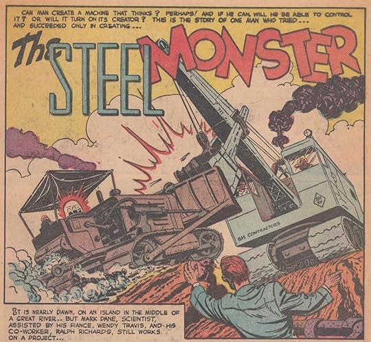 Splash panel of 'The Steel Monster' from Amazing Adventures #2