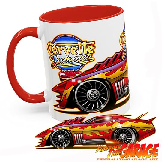 Corvette Summer Automotive Pop Culture Art by Fireball Tim Garage