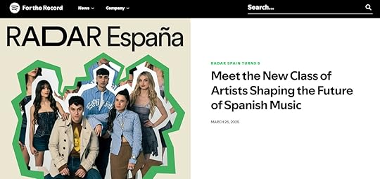A Spotify blog post with an image on the left and the headline on the right