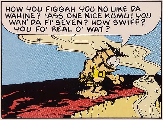 character speaking in heavy slang/eye dialect, where one 'word' includes 