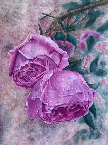 Julie Nieves: Roses de Teyssode, Watercolor. From Enrichment: The Art of the Crealdé School of Art Fellowship Artists
