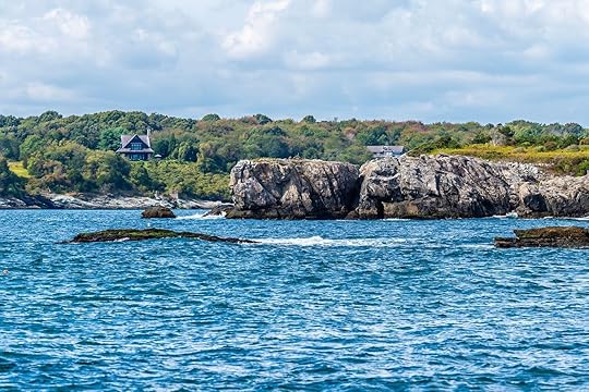 A view of islands at the entrance to Narragansett bay in Newport, USA in the fall