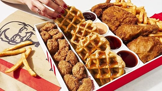 A family box of KFC Chicken and Waffles