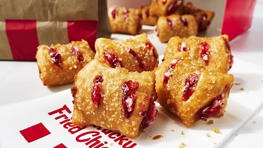 Strawberry and Creme Pie Poppers, a pastry dessert, from KFC