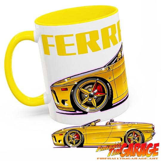 Ferrari Automotive Pop Culture Movie Car Art by Fireball Tim Garage