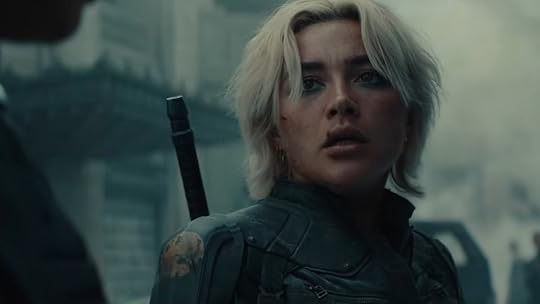 Florence Pugh as a bloodied and battered Yelena in Thunderbolts*