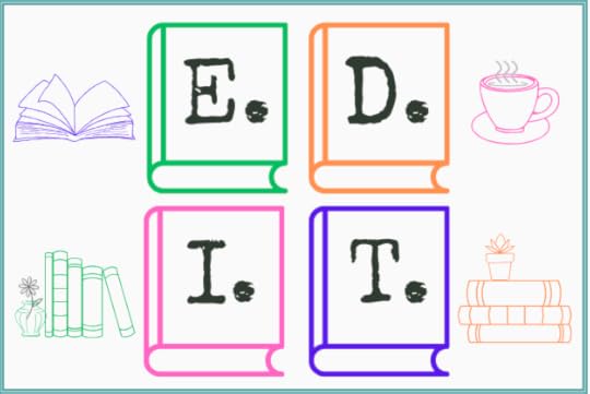 Book outlines with the letters: E.D.I.T.