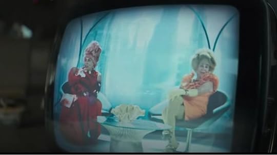 A TV talks show on Coruscant as seen in season 2 of Andor.