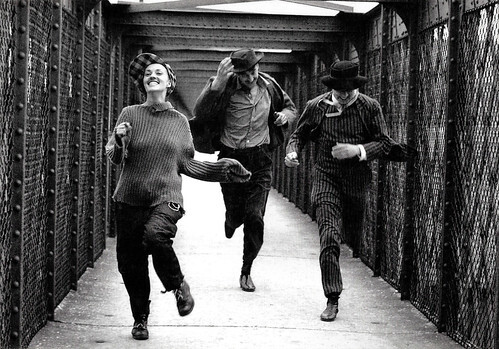 Jeanne Moreau, Oskar Werner and Henri Serre in Jules et Jim (1961)