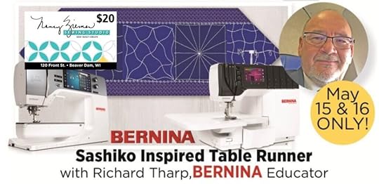 Sashiko Inspired Quilted Table Runner Sit & Sew Class with Richard Tharp at The Nancy Zieman Sewing Studio PLUS $20 Gift Card! May 15-16, 2025