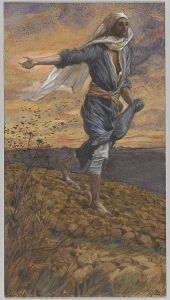 Jesus sowing in the soil and the soul. Tissot.