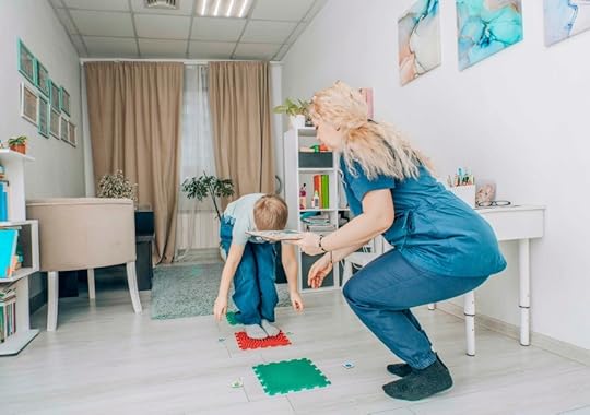 pediatric specialist working with child