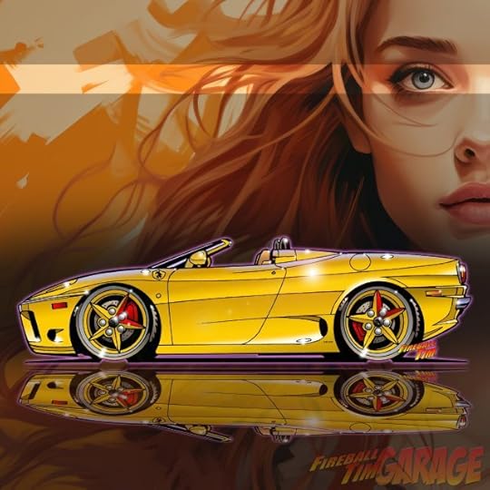 Farrari Automotive Pop Culture Movie Car Art by Fireball Tim Garage