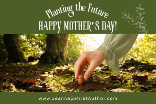 person planting an acorn in the forest