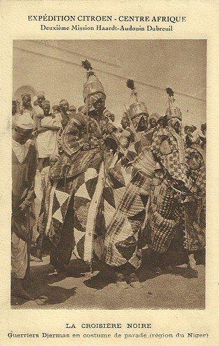 La croisière noire. Djerma warriors in parade costume (Niger)