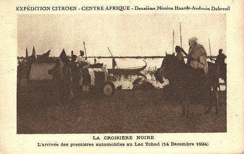 La croisière noire. Arrival of the first cars at Lake Chad