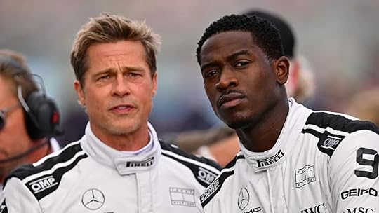 image from f1 film trailer of damson idris and brad pitt