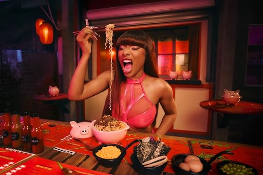 megan thee stallion eating noodles