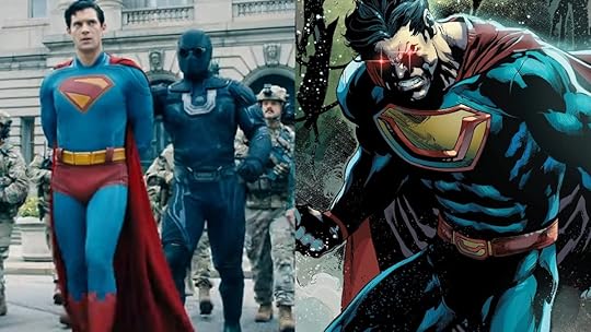 (Left) Ultraman takes in Kal-El in Superman (Right) Ultraman in DC Comics