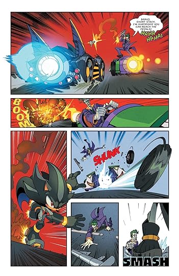 Shadow fights the Joker in DC x Sonic issue #3.