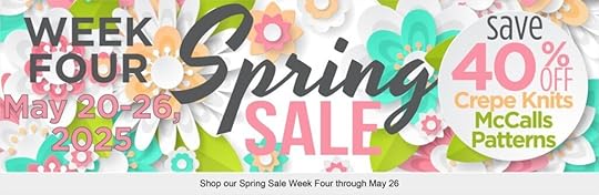 SPRING Sale Week Four McCall Patterns Crepe Knits 40 Percent Off banner VS 2