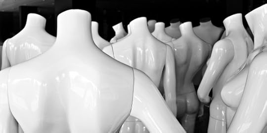 Headless mannequins in black/white. (Stencil)