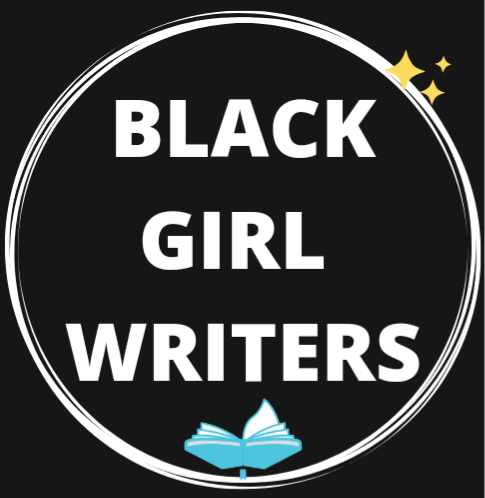 Logo for Black Girl Writers featuring the text 'BLACK GIRL WRITERS' inside a circular design with a book icon.