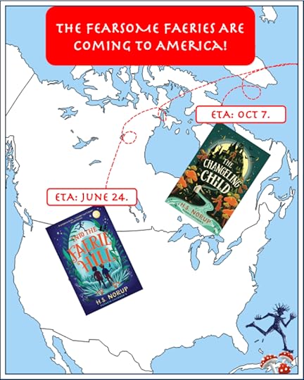 US & Canada map with book covers for Into The Faerie Hill and The Changeling Child