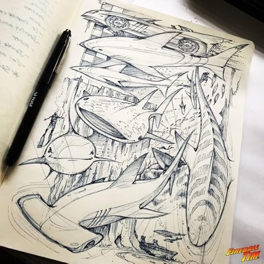 Shark Illustration Art by Fireball Tim