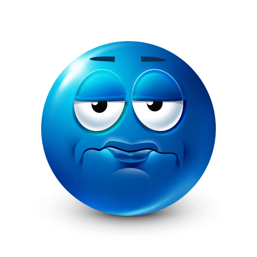 Frustrated Blue Emoji