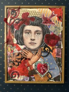 Mixed media image of Joan of Arc by Mary DeTurris Poust