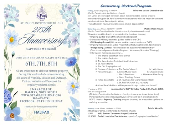 Overview of 275 Anniversary Weekend at St. Paul’s Church