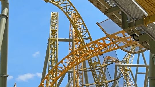 Universal Epic Universe Stardust Racers coaster yellow and green