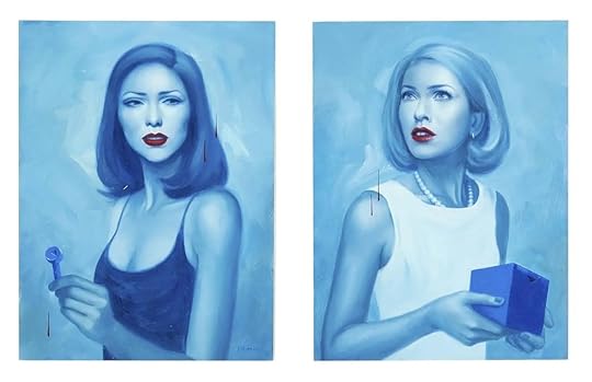 A painting of Laura Elena Harring and Naomi Watts from Mulholland Drive.