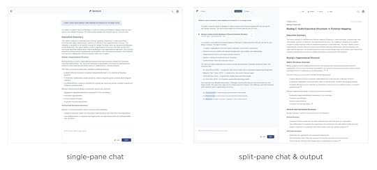 Bench UI evolution: single pane to two pane