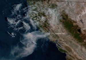 NOAA map of Kincade fire