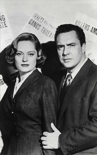Edmond O'Brien and Alexis Smith in The Turning Point (1952),