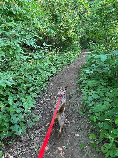 on the trail at Oxbow County Park