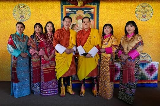 The five Queens and two Kings of Bhutan