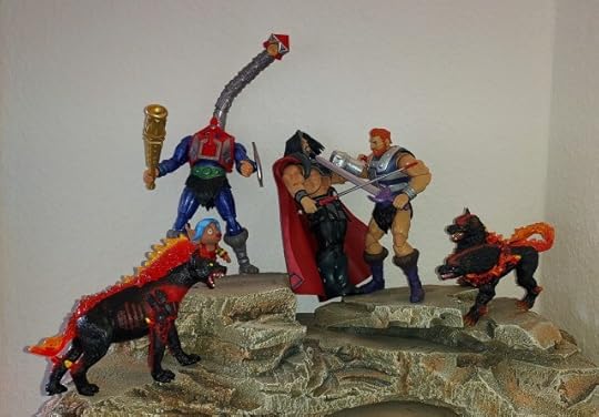 Fisto punches out Count Marzo, while Mekaneck, Loo-Kee and the hellhounds look on.