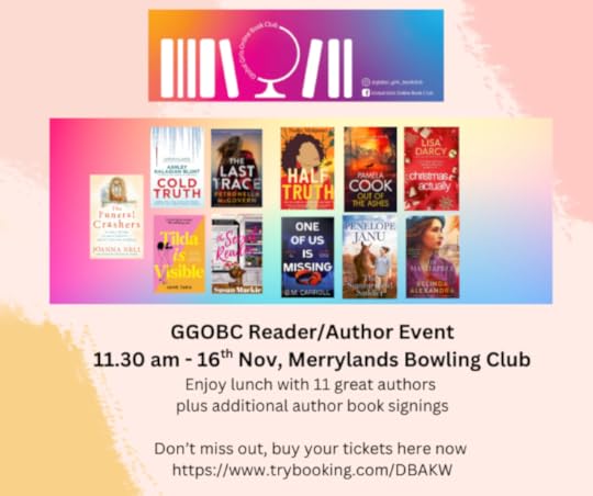 your invitation to the GGOBC reader/author event. Book at https://www.trybooking.com/DBAKW