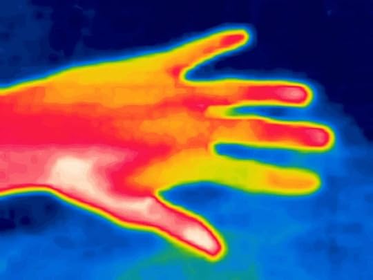 Hand,Gestures,Captured,On,Thermal,Imager,Device.,Warm,Hands,Of