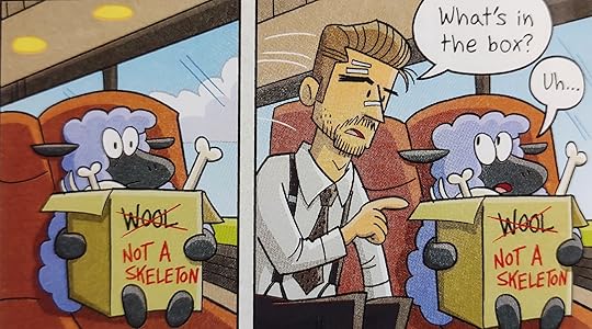 Zeb is on a bus, holding a box. Detective David Mills approaches Zeb, asking what's in the box.