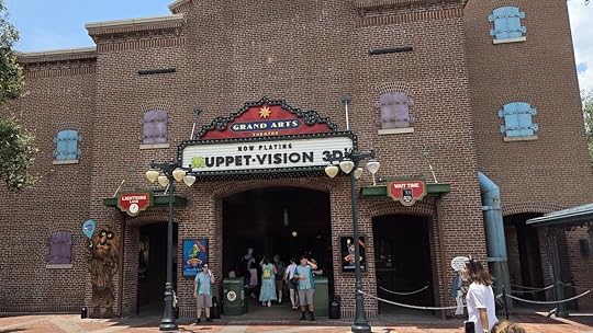 The front of the Muppet Theater building in Muppet Courtyard at Hollywood Studios
