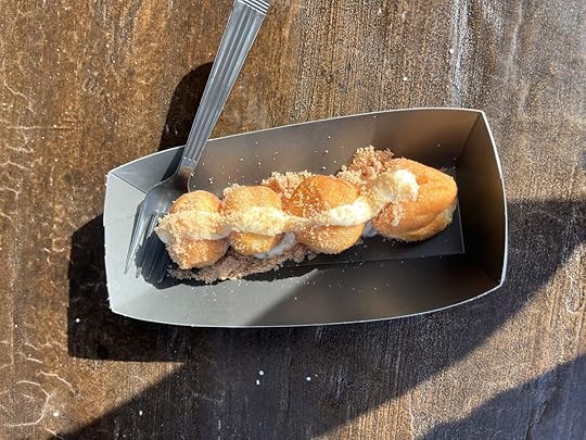 the warm hearted cinnamon bites are one of the best food items at universal epic universe